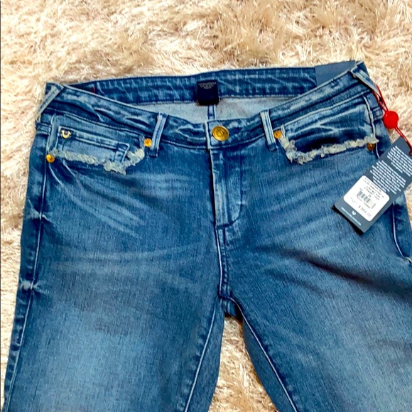 NWT True Religion cropped Cobra beaded hem 28 - Picture 10 of 12